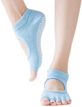 Yoga Socks Full Open Toe | Full Toe Yoga Sock | With Anti-Slip Bottom | Anti-Slip Socks | Pilates Socks | Size 36-40 | Light Blue