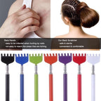 2x Extendable Back Scratcher | Adjustable Back Scratcher | Massage Scratcher | Telescopic Back Scratcher | Up to 56 CM | Stainless Steel | Blue