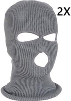 2x Facemask I Sports hat I Three-hole hat I Ski hat I Bivouac I Balaclava I One Size I Gray