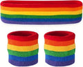 Set of Headband & 2x Wristbands Set | Sweatband | Sweatbands | Head and Wrist | Sports Band | Rainbow