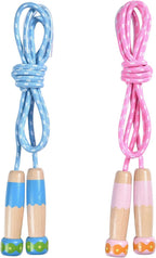 Professional Sports Jump Rope Set of two jump ropes for children - 2.5 meters - adjustable length - with wooden handles - suitable for children from 5 years old (both boys and girls) - for sports and fitness