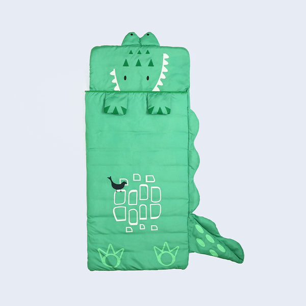 Children's Sleeping Bag 160x60cm – Cartoons, soft warm, green