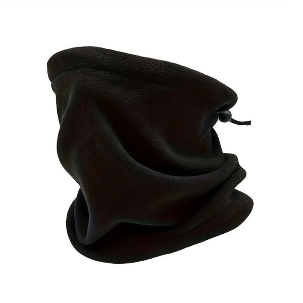 Black Fleece Lined Tubular Scarf for Winter Outdoor Sports