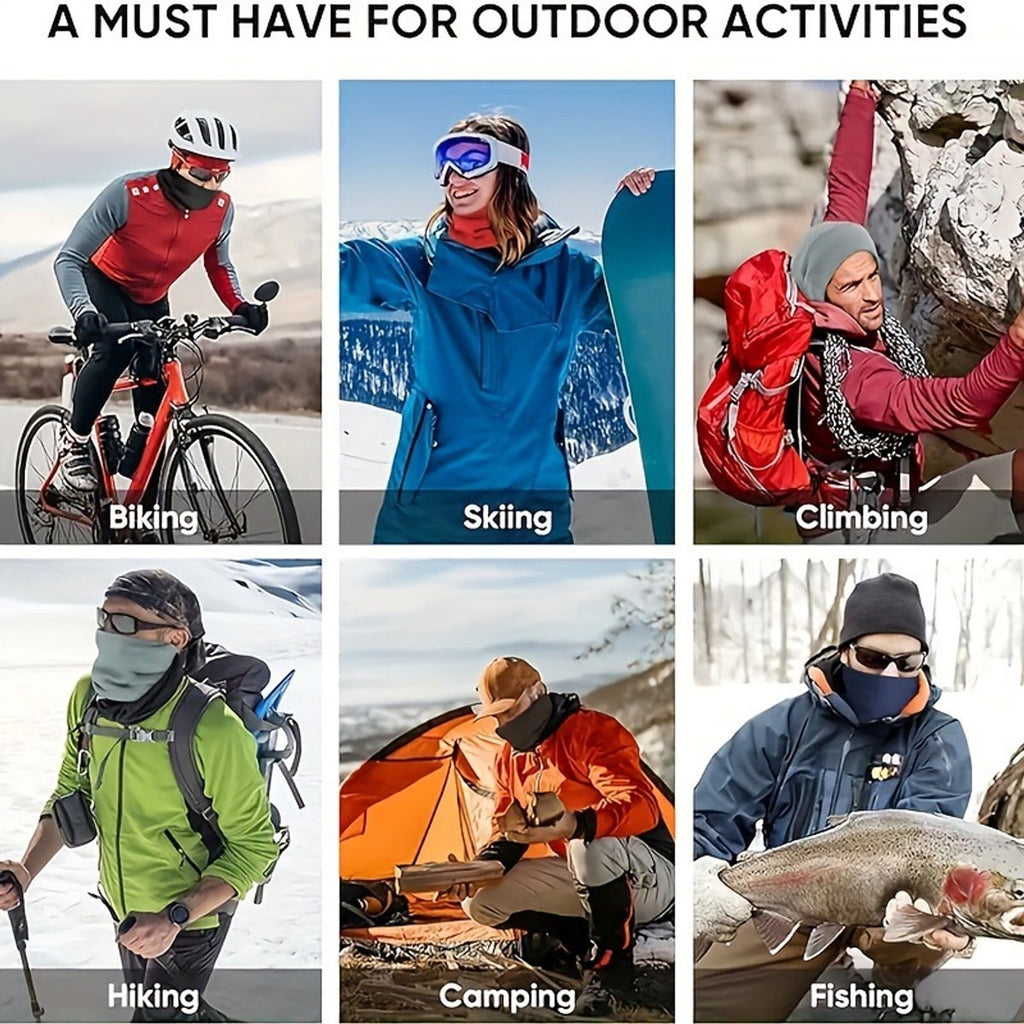 Multifunctional tubular scarf (black) - lined with warm fleece, can be used as a neck warmer or face mask - windproof and warm scarf - suitable for winter sports such as skiing, snowboarding, cycling, hiking, and ice skating