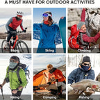 Multifunctional tubular scarf (black) - lined with warm fleece, can be used as a neck warmer or face mask - windproof and warm scarf - suitable for winter sports such as skiing, snowboarding, cycling, hiking, and ice skating
