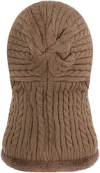 Warm Winter Hat with Fleece Lining - Balaclava Scarf Set - for Skiing, Hiking and Winter Sports