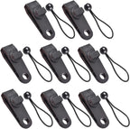 Tarp Clips & Bungee Cords 10-piece – Heavy Duty, for tents/banners (black)