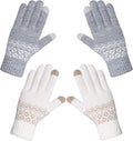 Gloves-men's gloves Women's winter gloves - Snowflake print Warm touchscreen gloves - Unisex - Reusable