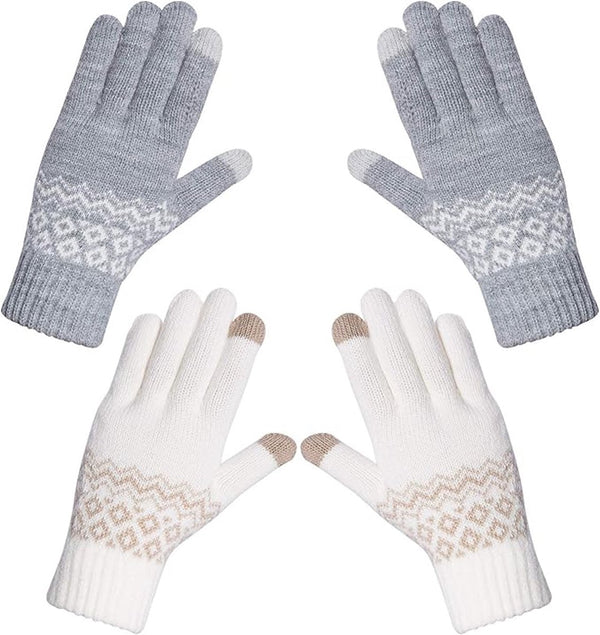Unisex Snowflake Print Touchscreen Winter Gloves for Cold Weather