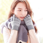 Gloves-men's gloves Women's winter gloves - Snowflake print Warm touchscreen gloves - Unisex - Reusable