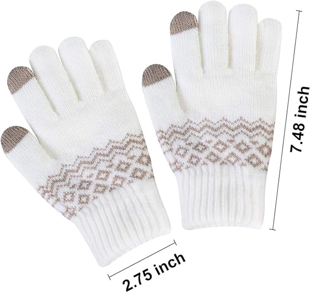 Gloves-men's gloves Women's winter gloves - Snowflake print Warm touchscreen gloves - Unisex - Reusable