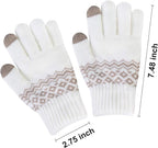 Gloves-men's gloves Women's winter gloves - Snowflake print Warm touchscreen gloves - Unisex - Reusable