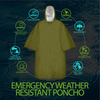 4 pieces - Waterproof survival blanket - Emergency blanket - 125cm*100cm - Reversible - with Hood - Waterproof - Windproof - Portable - Thermal emergency blanket - Rescue blanket - Insulation blanket - Foil Blanket Insulated Survival Blankets