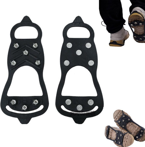 Black Anti-Slip Crampons for Hiking Boots and Snow Walking