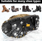 Shoe Covers - Crampons - Anti-slip - Crampons for Hiking Boots - Shoe Spikes - Crampons - For Women or Men - Black - Size 41-46