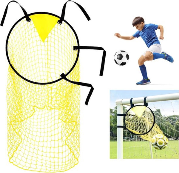 Football Cross Target Net Training Equipment with Adjustable Straps - Yellow