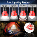 Camping Lamp - 4-Piece - Camping - Creative Adjustable LED Tent Lamp - Portable Camping Lamp - Camp Lamp - Tent Lighting - Lights - IPX4 Waterproof - Bright - Battery Operated Emergency - 4 Lighting Modes - for Outdoor / Fishing / Travel / Camping