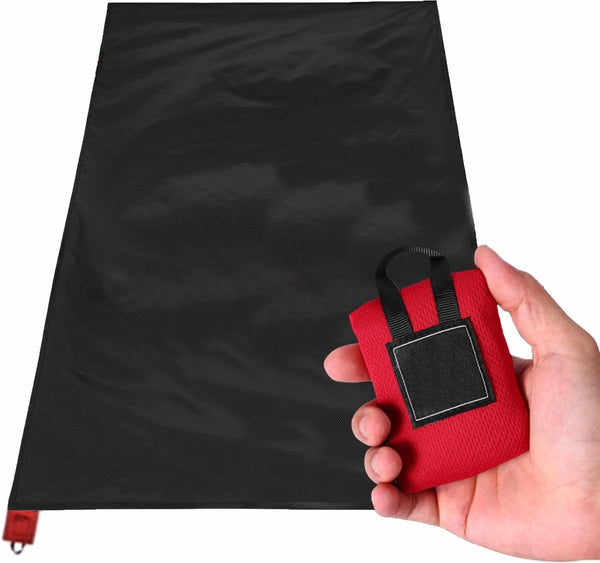 Mini Pocket Picnic Blanket - Sack Blanket - 150 x 110 Cm - Water-Repellent & Lightweight - Outdoor Blanket - Picnic Blanket - Beach Towel - Sand-Free Beach Mat - Outdoor Rug - Red - Perfect For Outdoors, Camping, Hiking, Traveling