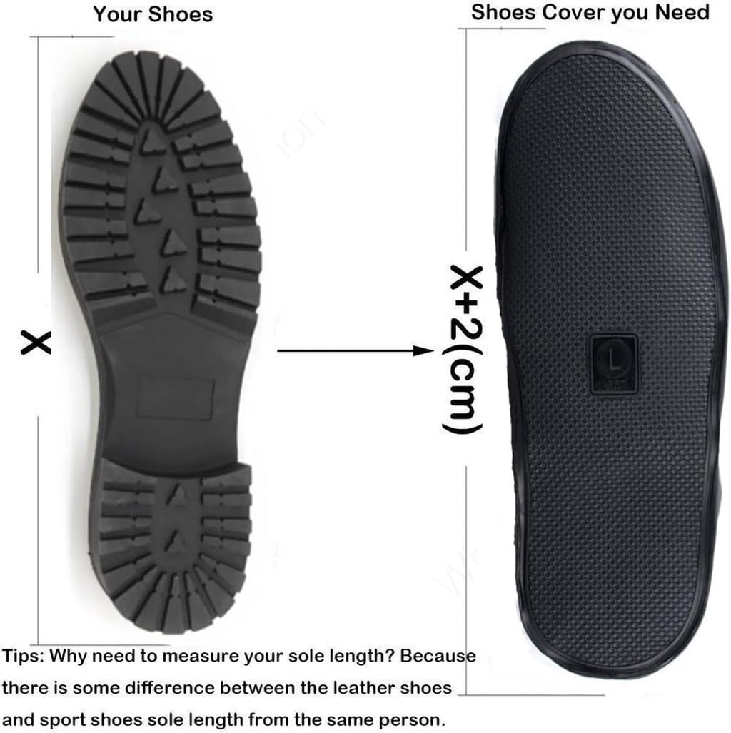 Waterproof Shoe Covers - Rain Shoe Covers - With Zipper and Drawstring - Waterproof Shoe Protectors - Motorcycle Scooter Bicycle Shoe Cover - Shoe Rain Cover - Shoe Cover - Shoe Covers - Anti-Slip - Size 39-40 - Black