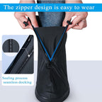Waterproof Shoe Covers - Rain Shoe Covers - With Zipper, Drawstring and Snap - Waterproof Shoe Protectors - Motorcycle Scooter Bicycle Shoe Cover - Shoe Rain Cover - Shoe Cover - Shoe Covers - Anti-Slip - M Size 38-39 - Black - Reusable