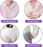 Rain Ponchos - Reusable Rain Poncho for Adults (Transparent EVA) - Raincoat - Rain Cape - Mackintosh for Camping - Suitable for Hiking, Festivals, Cycling, Motorcycle - Unisex - Lightweight - Waterproof - 1 piece