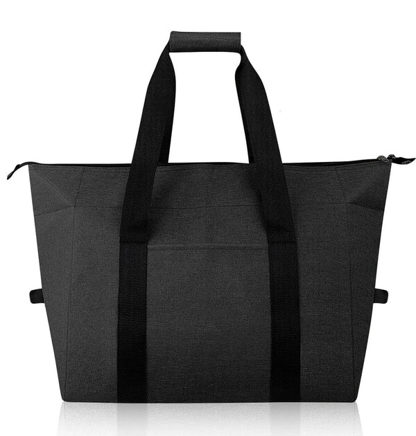 Black Foldable Insulated Cooler Bag with Oxford Cloth Construction