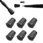 Nordic Walking Tips - 6 Pieces - Walking Stick Tips - Crutch Tips - Nordic Walking Pads - Nordic Walking Cane Tips - Round Nordic Footings - Trekking Pole Tips - Replacement Tips - End Stop - Walking Stick Base - Easy to Install - Black