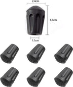 Nordic Walking Tips - 6 Pieces - Walking Stick Tips - Crutch Tips - Nordic Walking Pads - Nordic Walking Cane Tips - Round Nordic Footings - Trekking Pole Tips - Replacement Tips - End Stop - Walking Stick Base - Easy to Install - Black