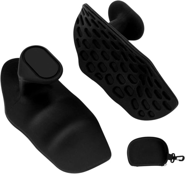 Fitness Strength Training Grips - Rubber Gym Weightlifting Non-Slip Exercise Grips - Breaking Limits Power Grips - Deadlift Straps - Lift Straps - Strength Training - Fingerless Weightlifting Grips - Anti-slip Palm Protectors - 2 Pieces - Black
