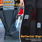 Waterproof Shoe Covers - Rain Shoe Covers - With Zipper, Snap - Waterproof Shoe Protectors - Motorcycle Scooter Bicycle Shoe Cover - Shoe Rain Cover - Shoe Cover - Shoe Covers - Anti-Slip - Size L 40-42 - Black - Reflective - Foldable