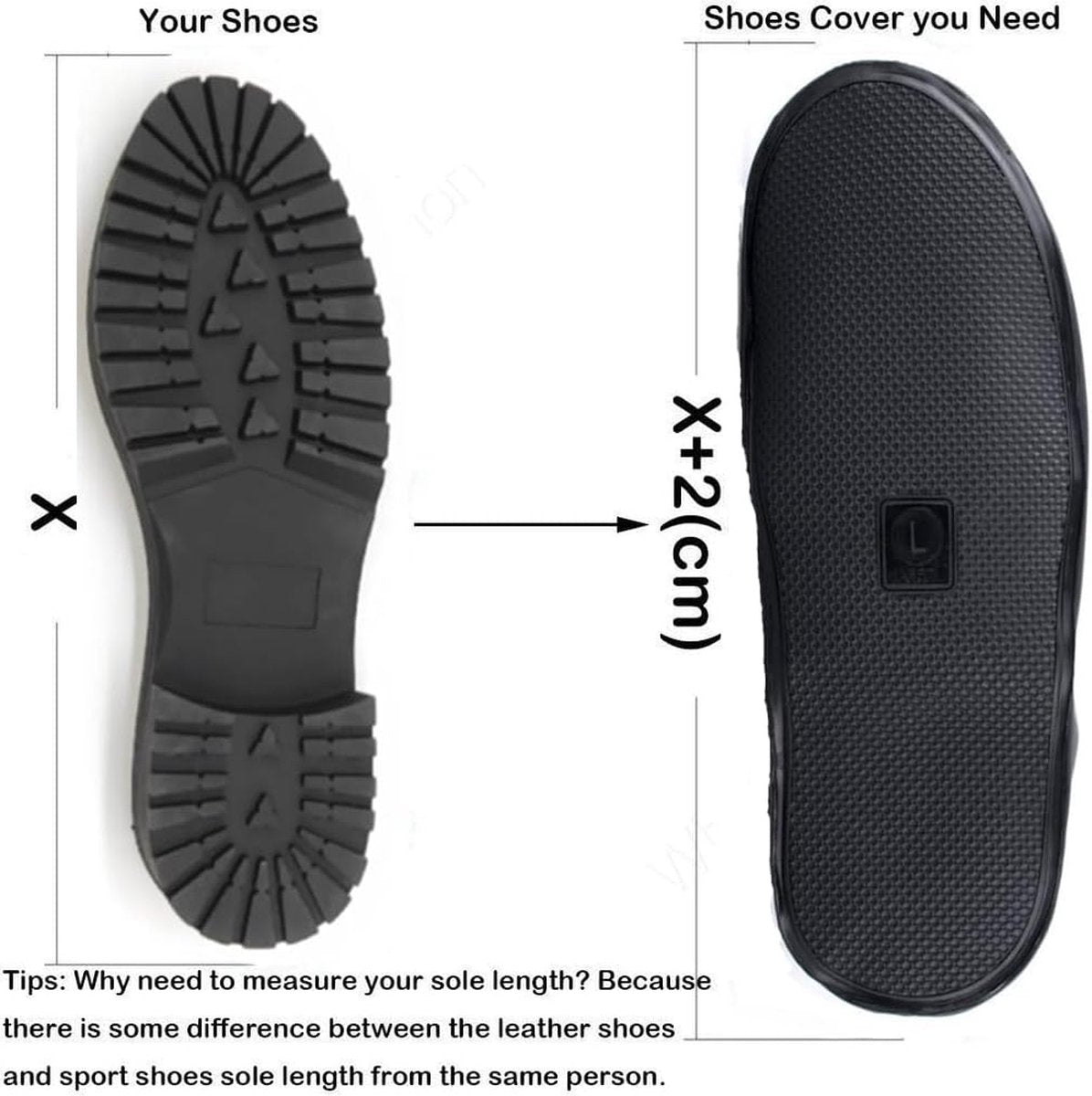 Waterproof Shoe Covers - Rain Shoe Covers - With Zipper and Drawstring - Waterproof Shoe Protectors - Motorcycle Scooter Bicycle Shoe Cover - Shoe Rain Cover - Shoe Cover - Shoe Covers - Anti-Slip - Size 37-38 - Black