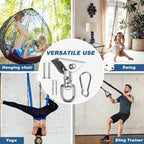 Professional Ceiling Hook with 500kg Load Capacity - 360° Rotatable - With Carabiner - Punching Bag Suspension System - Suspension Hook - Ceiling Bracket - Swing Hook - Hanging Punching Bag, Swing, Rocking Chair, and Hanging Chair