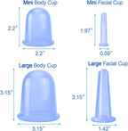 Cellulite Cups - Cupping For Cellulite - Premium Quality Cupping Set (7-Piece) - Cupping Cups - Full Body - Cupping Cups Massage - For Face, Arms And Legs - Blue - Vacuum Silicone Cupping Set - Anti-Orange Peel - Anti-Cellulite Massage