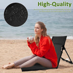 Beach Mat - Foldable Beach Chair - Camping Chair - Beach Mat with Backrest - Outdoor Camping Chair - Collapsible Beach Mat - Lightweight - Portable Sun Lounger - With Storage Bag - Soft Sponge Filling Cushion - Black
