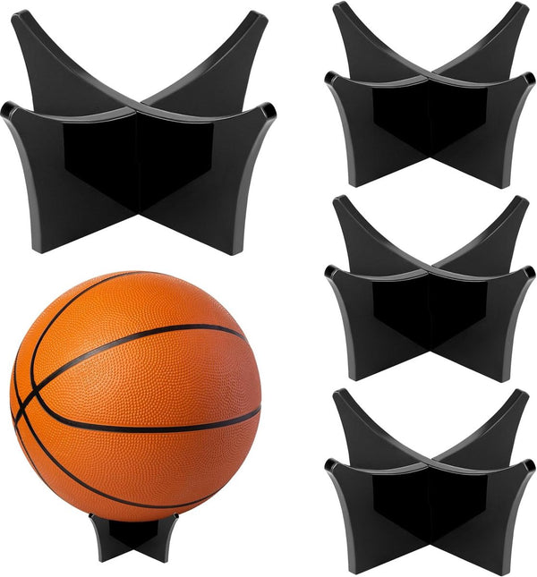 4 Pcs Acrylic Sport Ball Display Rack - 12*6.5 cm Black