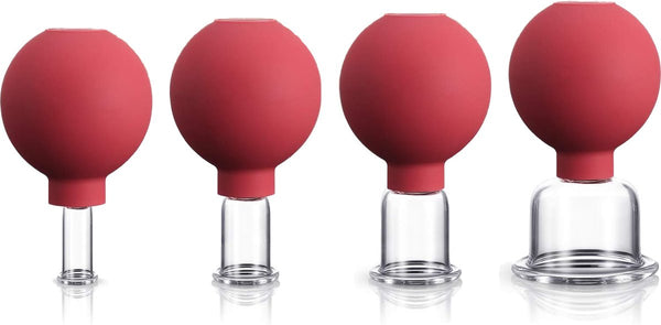 Silicone Facial Cupping Set (4-Piece) - Red