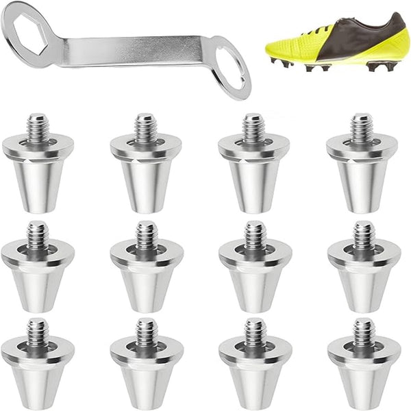 12 Pcs Durable Aluminum Screw Football Studs - Silver