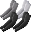 4 pairs of sleeves - Unisex - Sleeves - Ultralight sleeves - Arm Sleeve - UV protection for arms - Sunscreen Sleeve Ice Side Arm Sleeves - Comfort Cooling Sports Compression Sleeves - Ideal for sports, cycling, golfing - Black/Grey/Dark Grey