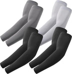 4 pairs of sleeves - Unisex - Sleeves - Ultralight sleeves - Arm Sleeve - UV protection for arms - Sunscreen Sleeve Ice Side Arm Sleeves - Comfort Cooling Sports Compression Sleeves - Ideal for sports, cycling, golfing - Black/Grey/Dark Grey