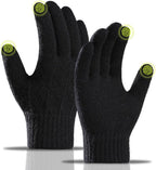 Gloves - Winter Gloves - Warm Gloves - Touchscreen Gloves - Men's Winter Touchscreen Gloves - Warm and windproof fleece lining - Durable and soft - for outdoors, running, skiing, cycling - black