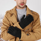 Gloves - Winter Gloves - Warm Gloves - Touchscreen Gloves - Men's Winter Touchscreen Gloves - Warm and windproof fleece lining - Durable and soft - for outdoors, running, skiing, cycling - black
