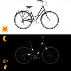 (4 pieces) 12 strips - Night vision stickers - reflective stickers - reflective strips - motorcycle decoration - for visibility in the dark - for bicycle, stroller, buggy, helmet, motorcycle, scooter, toys - 7*1.8 cm and 2.1 cm - black