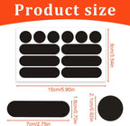 (4 pieces) 12 strips - Night vision stickers - reflective stickers - reflective strips - motorcycle decoration - for visibility in the dark - for bicycle, stroller, buggy, helmet, motorcycle, scooter, toys - 7*1.8 cm and 2.1 cm - black