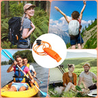 6 pieces - Emergency whistle - survival whistles - dual frequency - emergency whistle - with reflective cord, adjustable clip - emergency whistle survival whistle - for rescue operations in nature, hiking, camping, hunting and safety at sea - orange