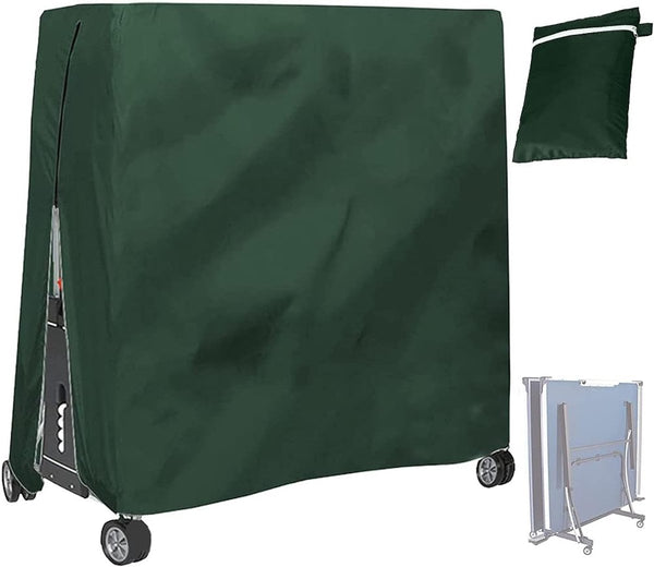 210D Waterproof Table Tennis Table Cover - Table Tennis Table Cover - Waterproof, windproof and UV-resistant - Dustproof - Table Tennis Table Protector - Protective Cover - Foldable Table Tennis Table Cover for Indoor and Outdoor Use - Green - 165×70×185c