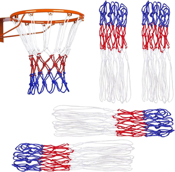 4 Pcs Portable Heavy-duty Basketball Net- (50 cm) White, Red, Blue