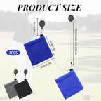 3 pieces - Golf Ball Towel - Golf Bag Amphibious Towels - with retractable buckle - Soft and delicate golf towel - Durable golf club cleaner - for fitness, outdoor sports - 12*12 cm - black, blue and grey