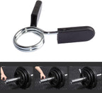 4 pieces - Barbell Clamp - 2.5 cm - Spring Barbell Clamp - Dumbbell Clip - Spring Clips for Weights - Barbell Bars - Clamp Ring - Spring Clips - Locking Clip Ring Bodybuilding - for Weightlifting, Training Barbell, Bars, Plates, Gym - Black