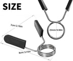 4 pieces - Barbell Clamp - 2.5 cm - Spring Barbell Clamp - Dumbbell Clip - Spring Clips for Weights - Barbell Bars - Clamp Ring - Spring Clips - Locking Clip Ring Bodybuilding - for Weightlifting, Training Barbell, Bars, Plates, Gym - Black