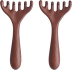 BOXOB 2pcs Wooden Head Massager, Portable Head Scratcher for Deep Relaxation Durable Wooden Comb Wooden Scalp Massager Gift for Family and Friends